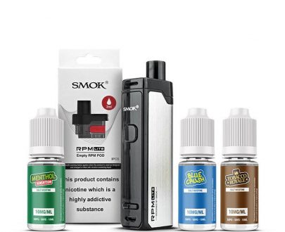 Smok RPM Lite - Silver Vape Pod Kit Bundle - Free Pods & Nic Salts VBBUF2SRL6CA0