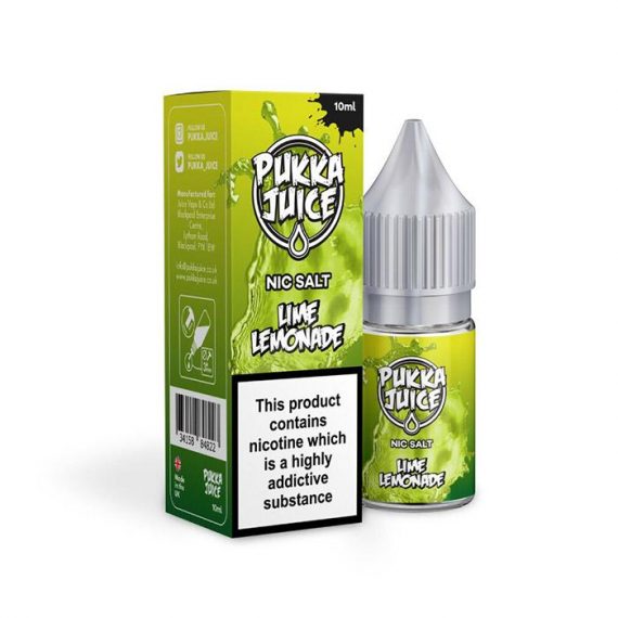 Pukka Juice Lime Lemonade 10ml Nicotine Salt E-Liquid PJELD4LL11010