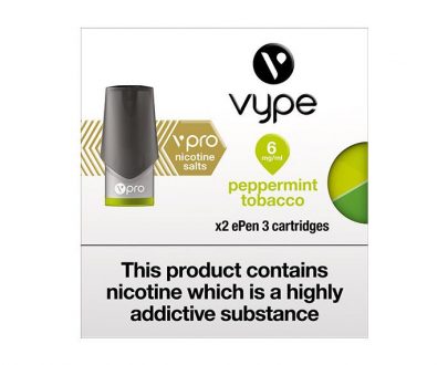 Vype vPro ePen 3 Cartridges - Peppermint Tobacco VYELADVE32M06