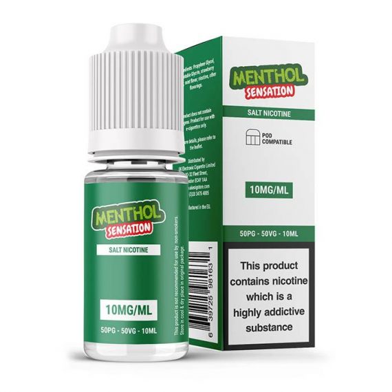 UK ECIG STORE Salt Nicotine Menthol Sensation 10ml E-Liquid UEELC7SNM1010